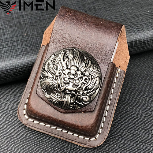 Bao da đựng Zippo handmade da bò cao cấp - Mặt Rồng